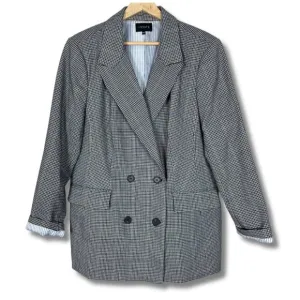1. State Plaid Double Breasted Blazer Jacket Preppy Workwear Women's Size 14W