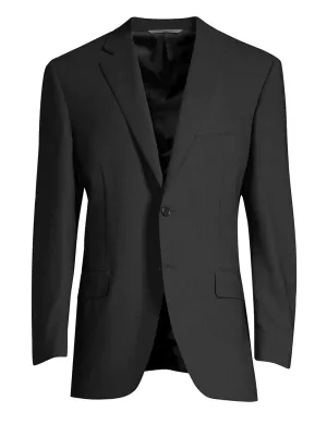 $1,795 CANALI -  Black Solid Notch Lapel 2-Btn Blazer - 36R US