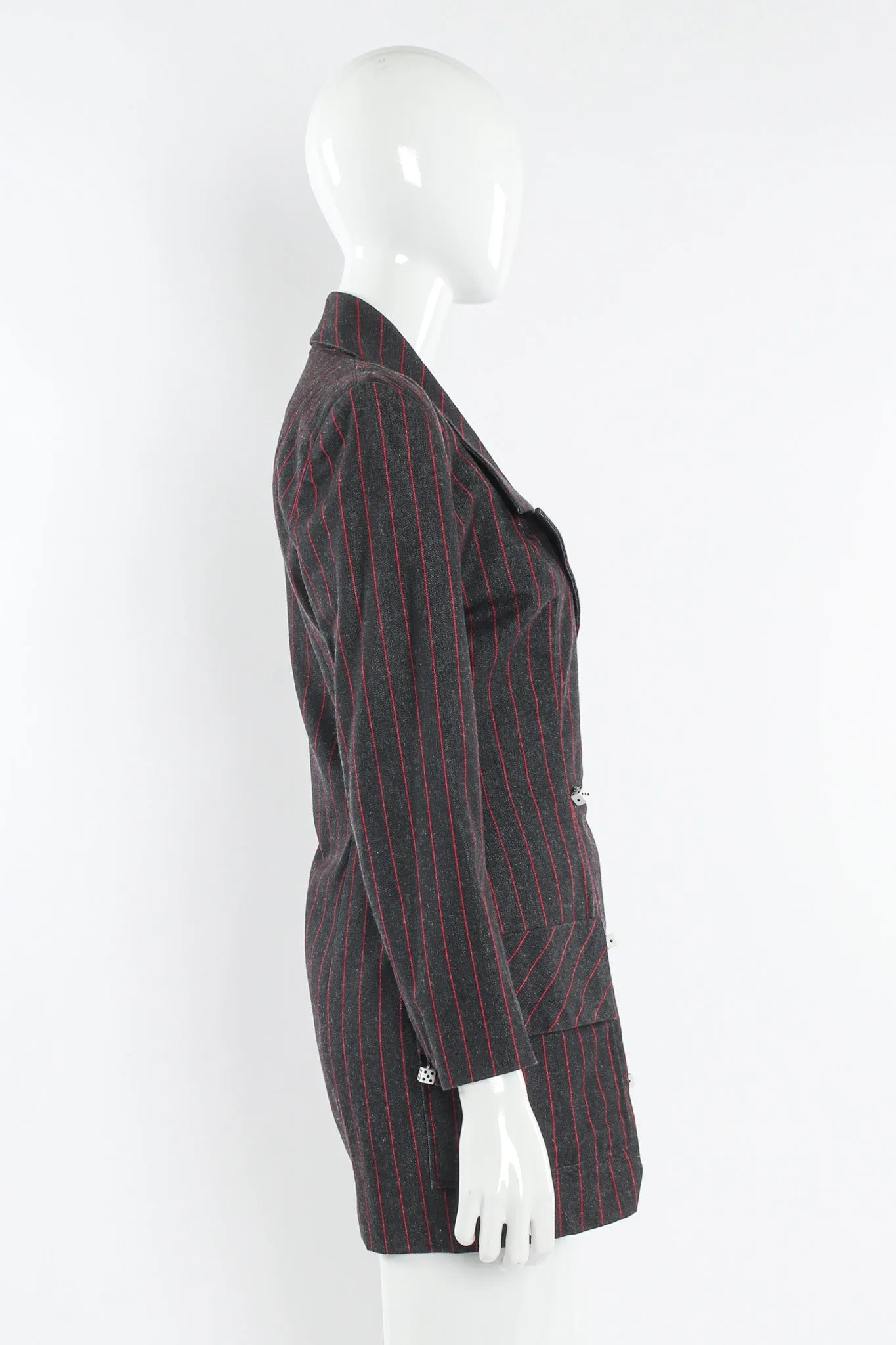 1980s High Roller Pinstripe Dice Blazer