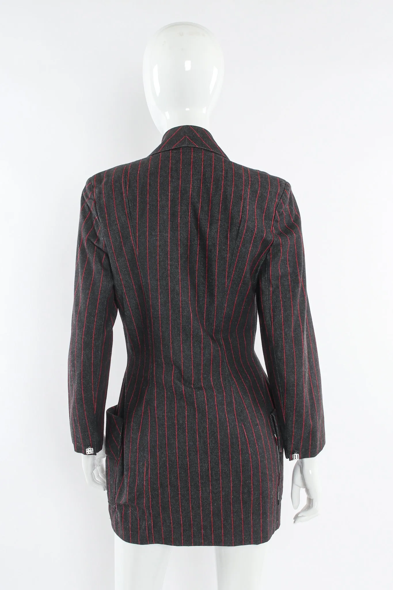 1980s High Roller Pinstripe Dice Blazer