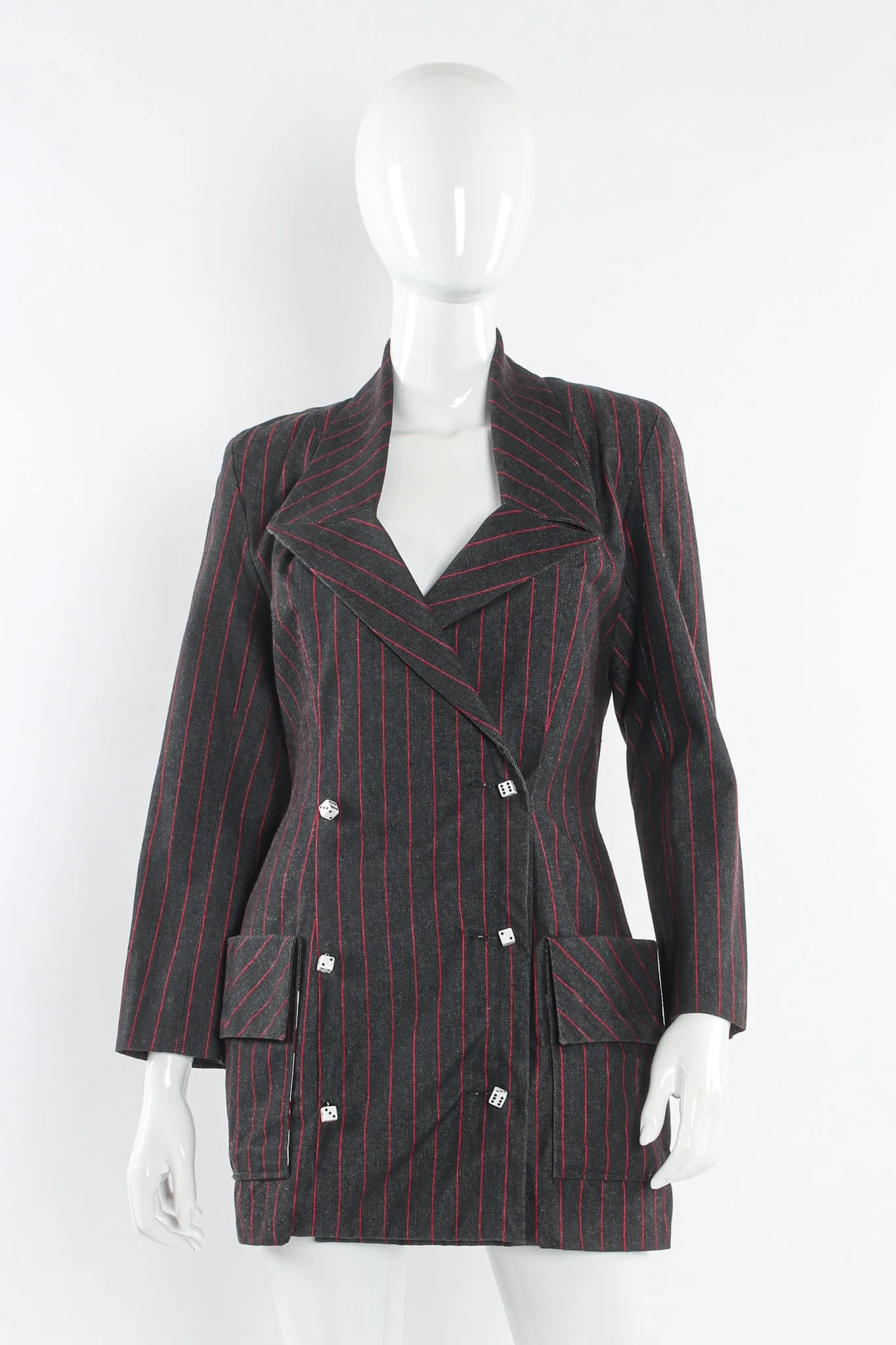 1980s High Roller Pinstripe Dice Blazer
