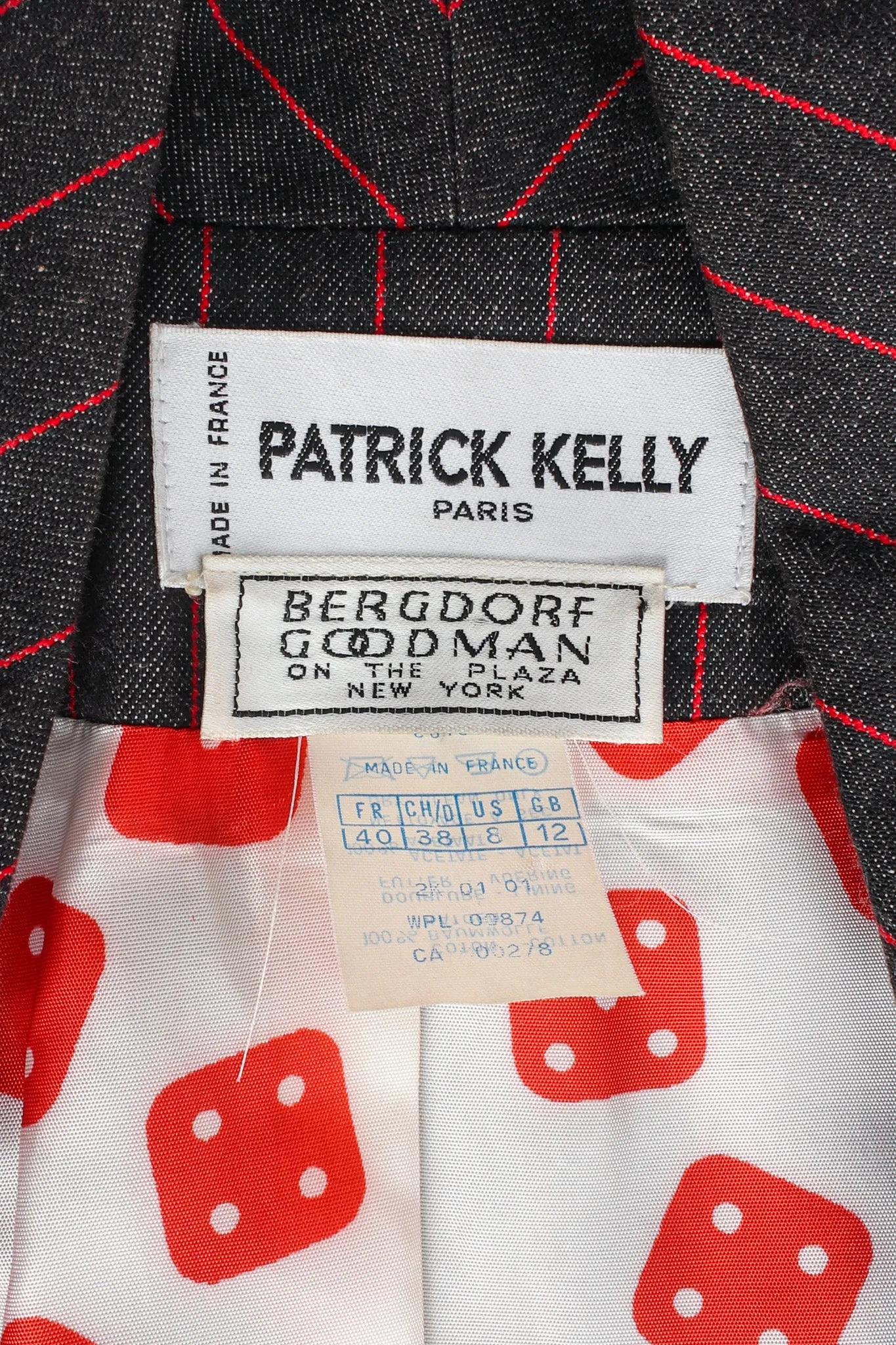 1980s High Roller Pinstripe Dice Blazer