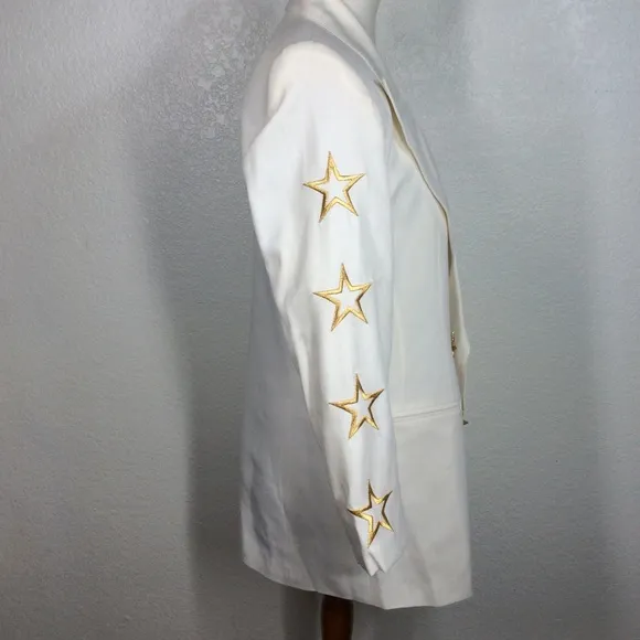 1980s Vintage SOLINI New York Double Breast Star Blazer Rock &amp; Roll Jacket Ss 6