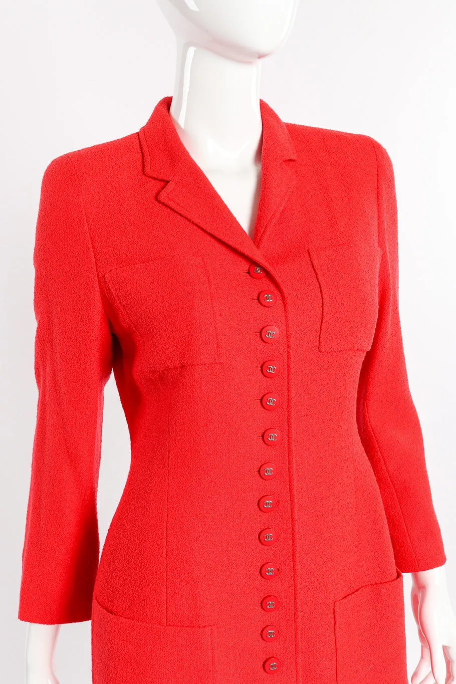 1996 F/W Bouclé Knit Longline Blazer & Skirt Set