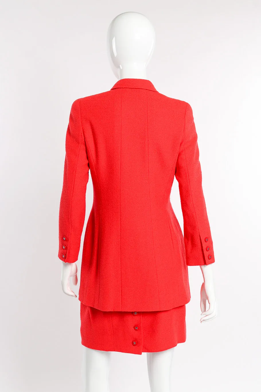 1996 F/W Bouclé Knit Longline Blazer & Skirt Set