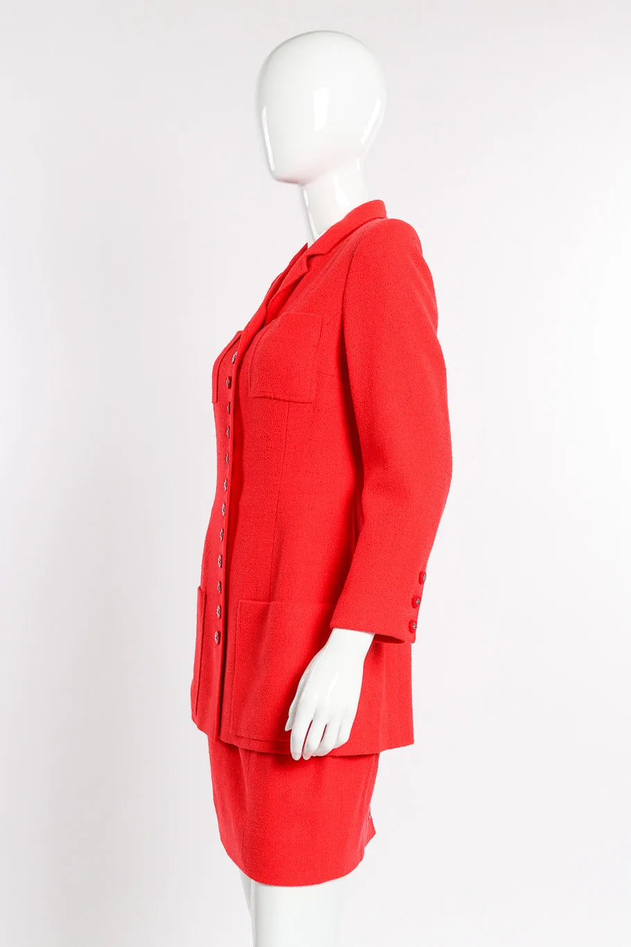 1996 F/W Bouclé Knit Longline Blazer & Skirt Set