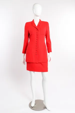 1996 F/W Bouclé Knit Longline Blazer & Skirt Set
