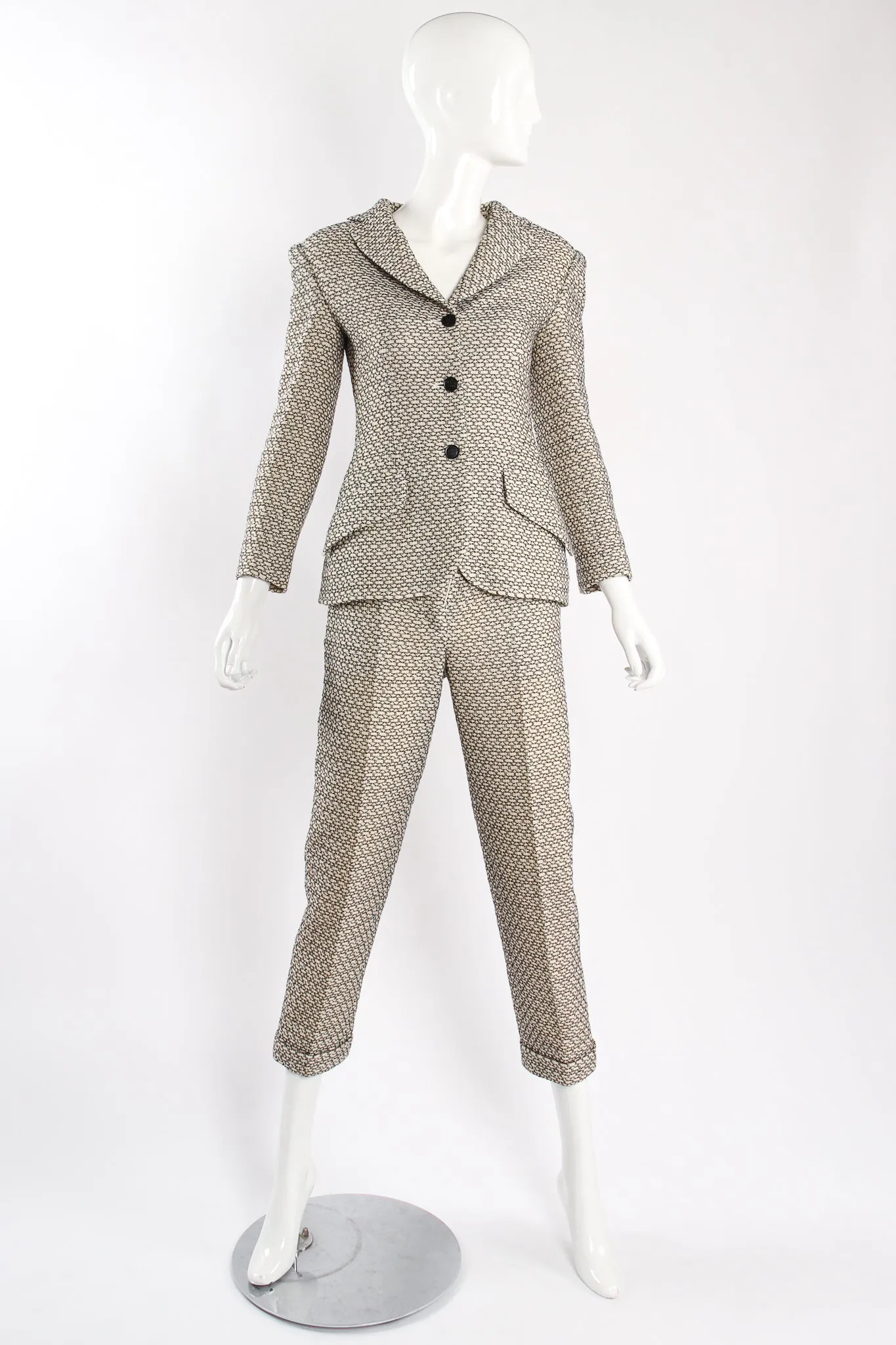 1998 S/S Geo Embroidered Jacket & Pant Suit