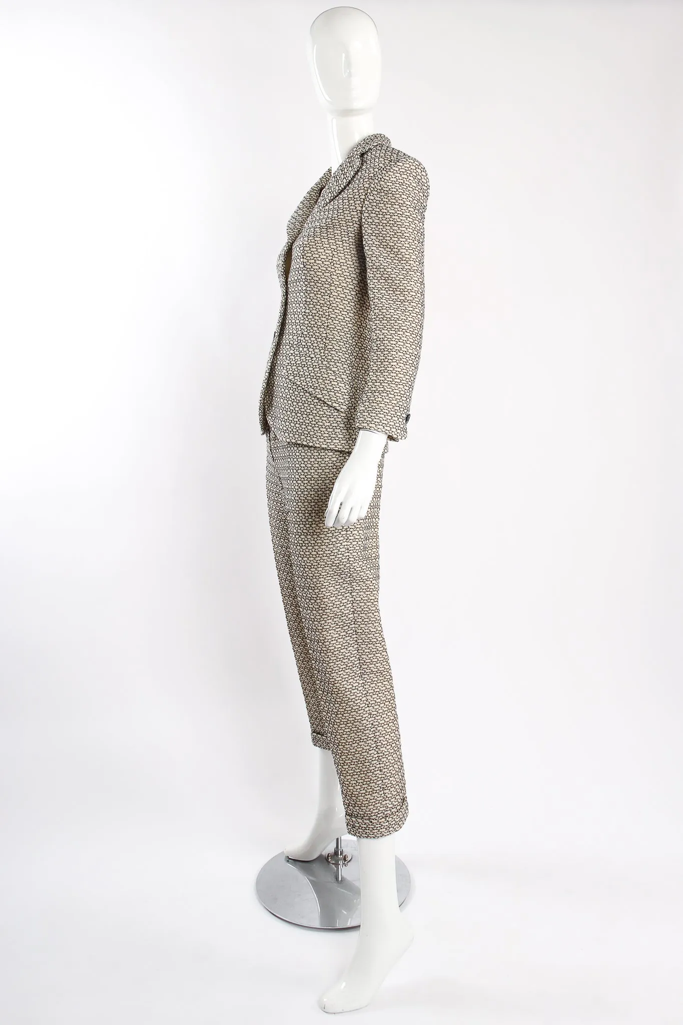 1998 S/S Geo Embroidered Jacket & Pant Suit