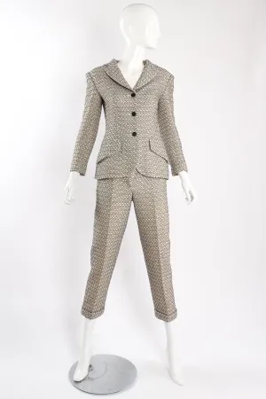 1998 S/S Geo Embroidered Jacket & Pant Suit