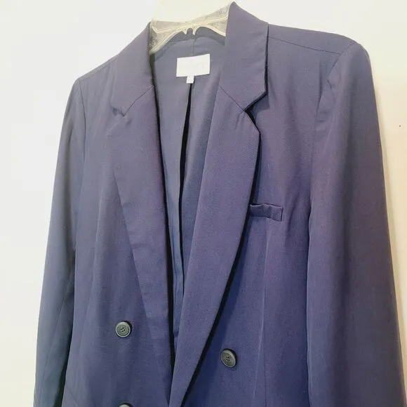 1.STATE Navy Double Breasted Belted Blazer Size M NWT $159