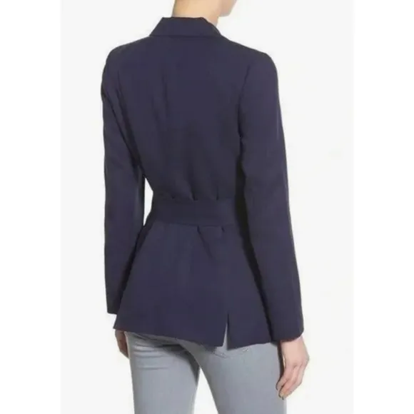 1.STATE Navy Double Breasted Belted Blazer Size M NWT $159