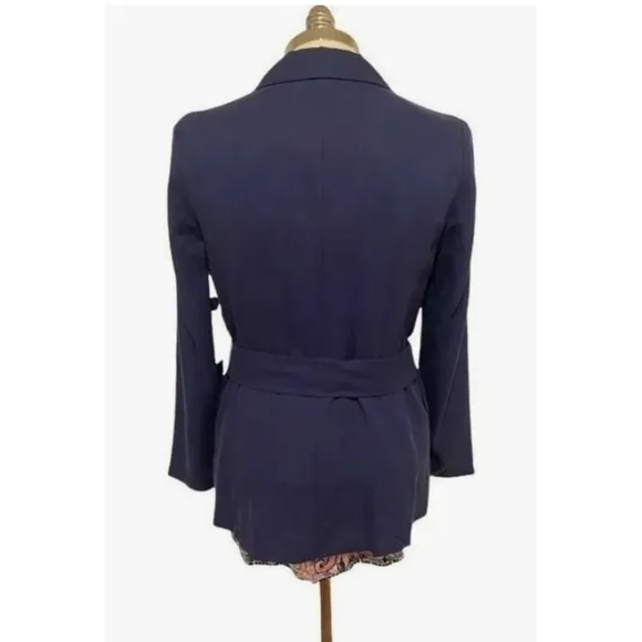 1.STATE Navy Double Breasted Belted Blazer Size M NWT $159