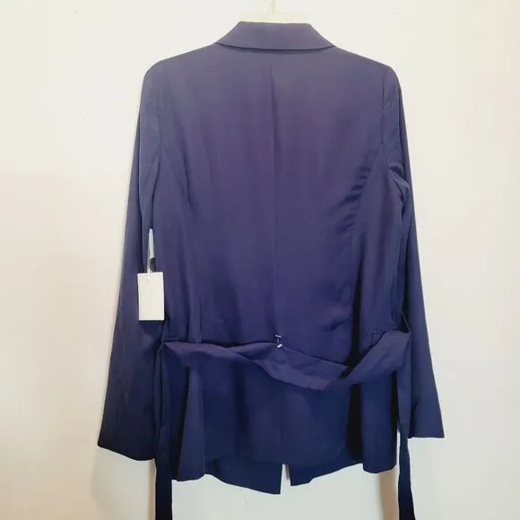 1.STATE Navy Double Breasted Belted Blazer Size M NWT $159