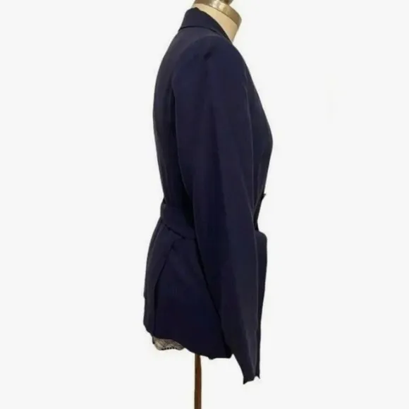 1.STATE Navy Double Breasted Belted Blazer Size M NWT $159