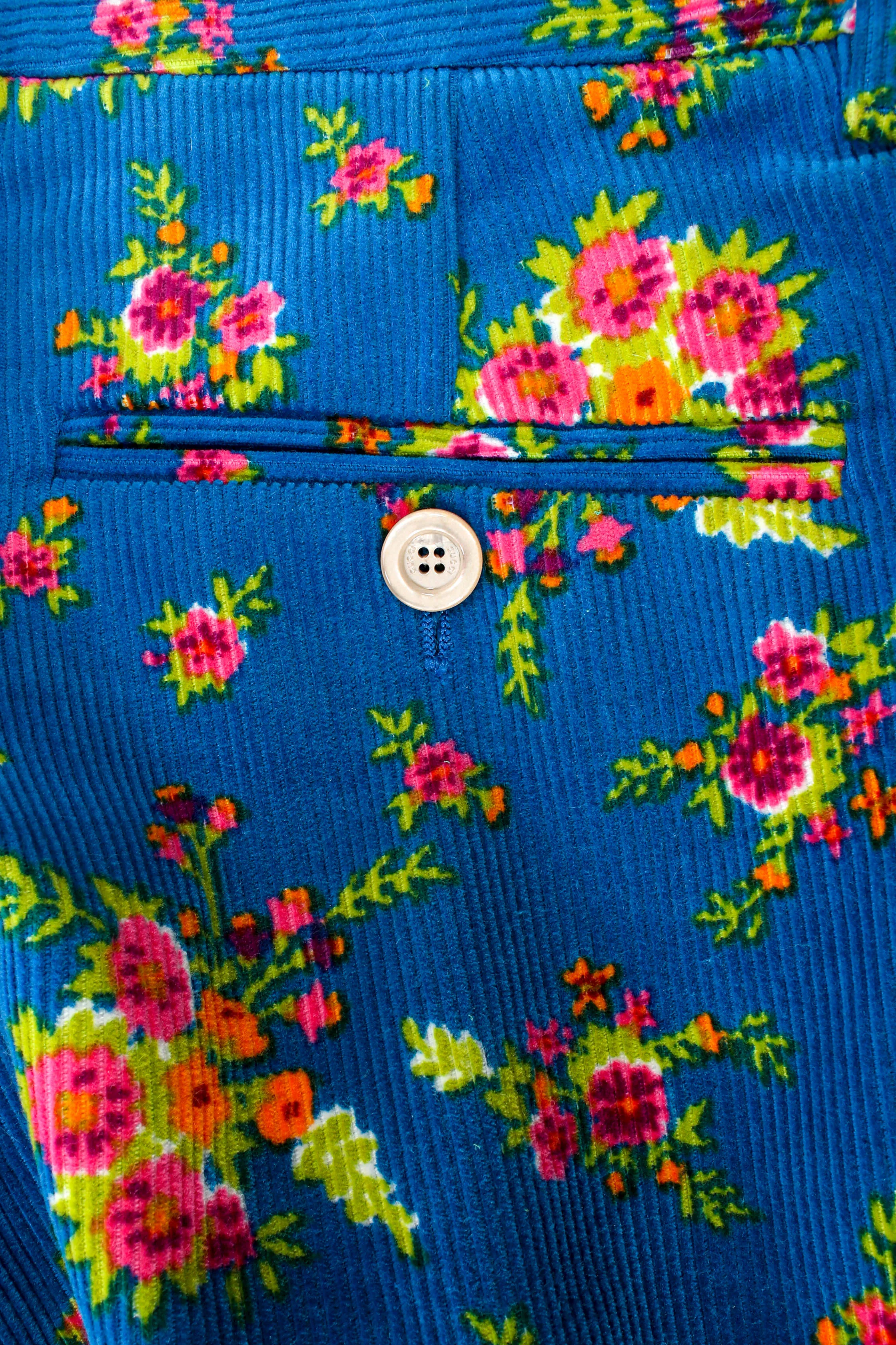 2017 Pre-Fall Floral Cropped Corduroy Pant