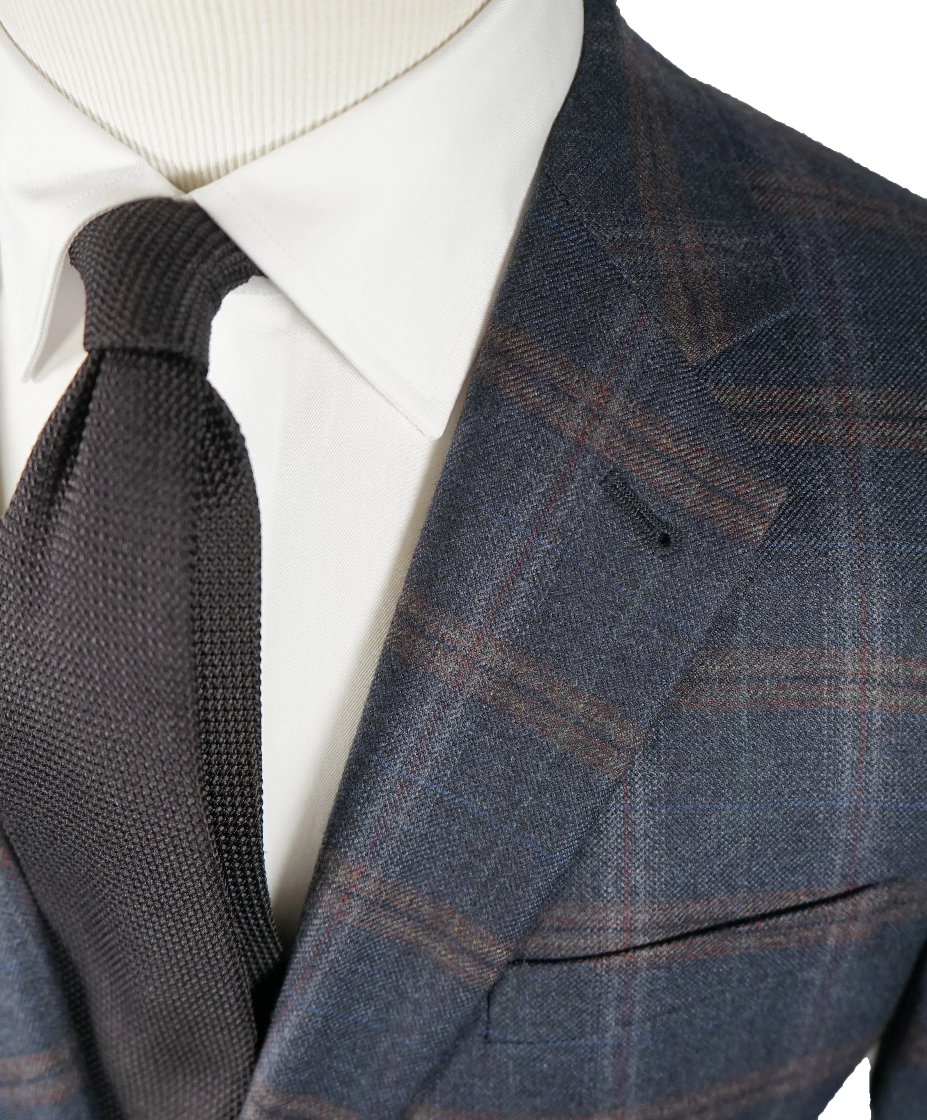 $2,495 GIORGIO ARMANI - “Taylor” Cashmere & Wool Bold Plaid Blazer - 40S