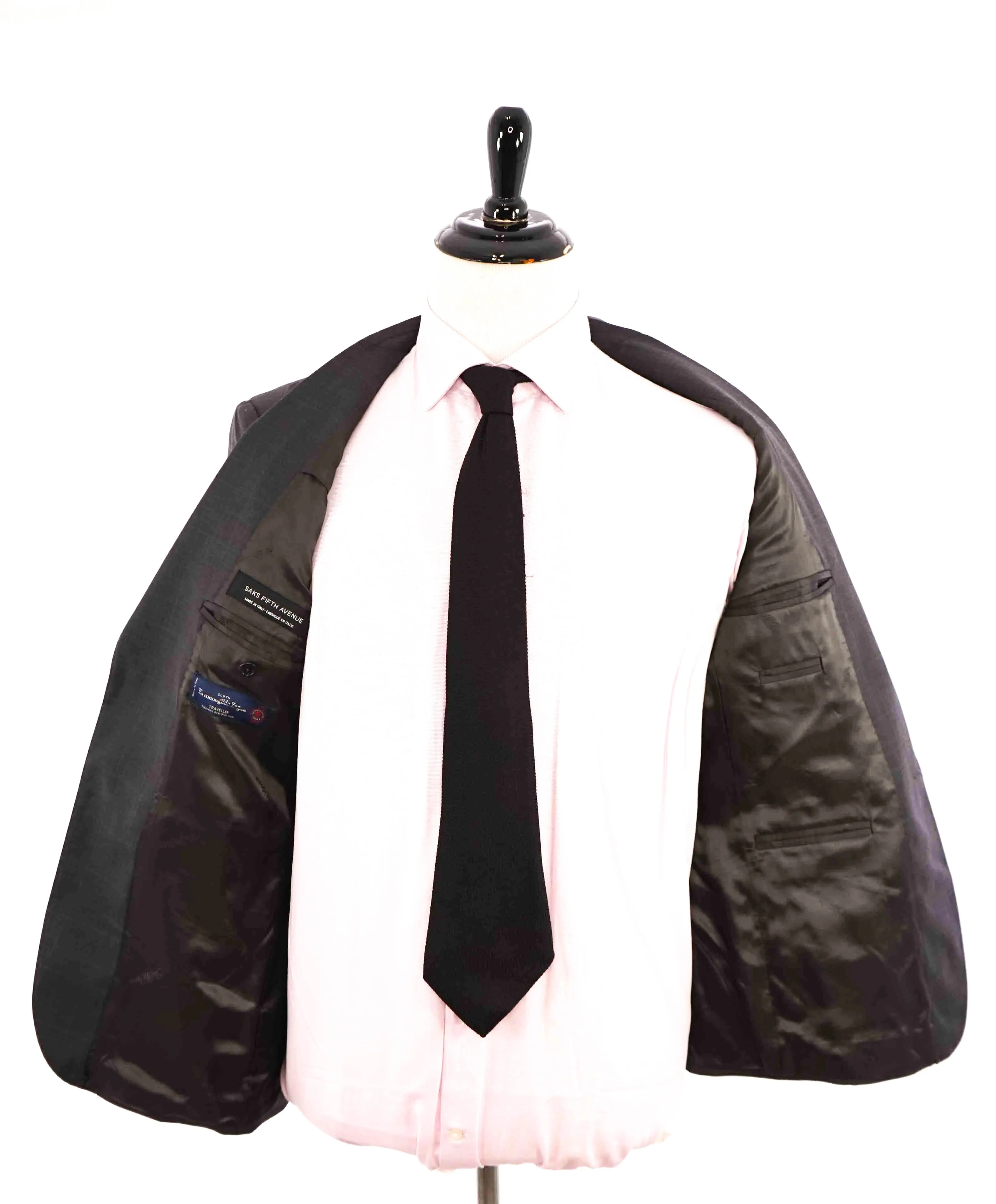 $995 ERMENEGILDO ZEGNA -By SAKS FIFTH AVENUE Gray Windowpane Blazer-36S