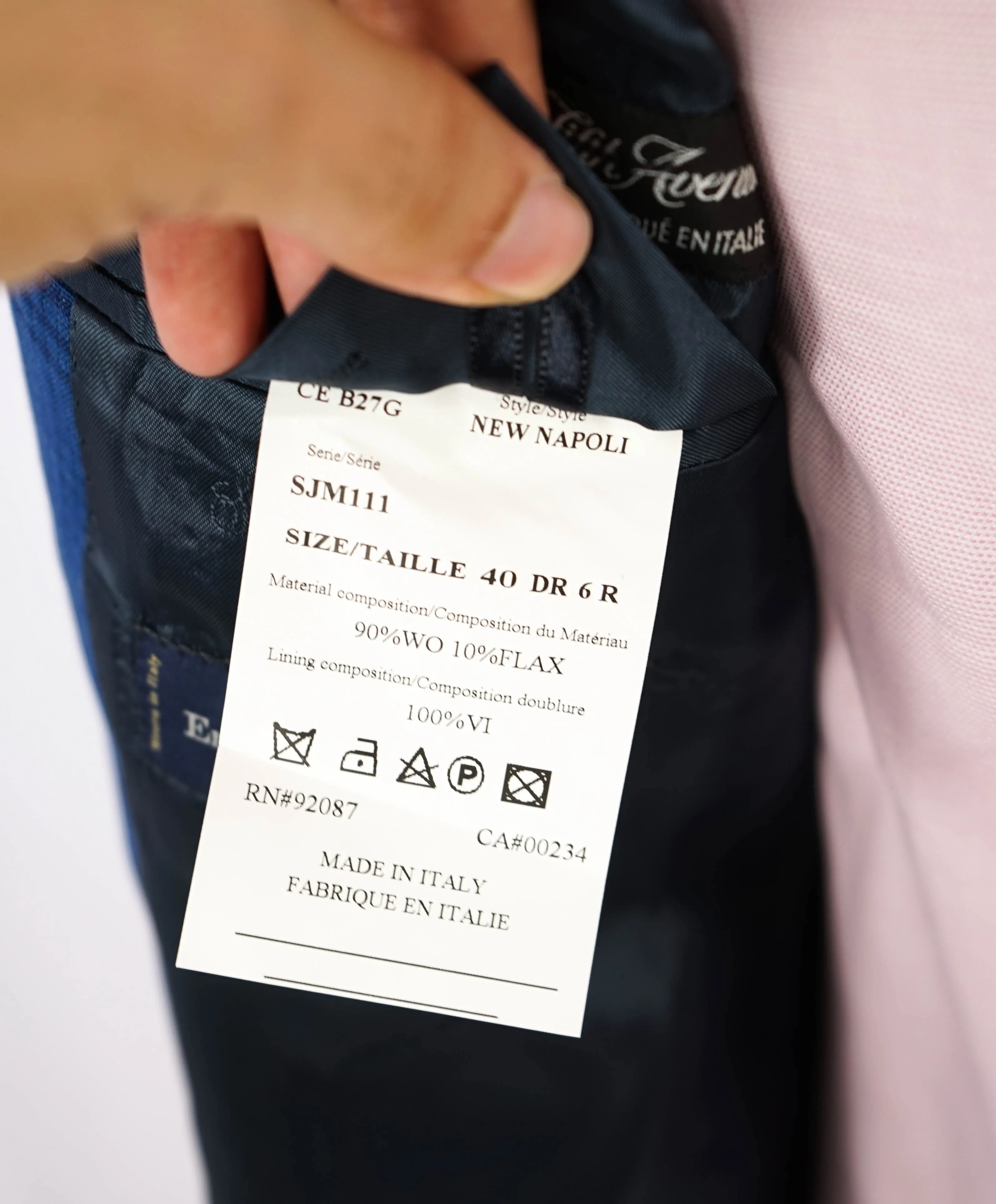 $995 ERMENEGILDO ZEGNA - By SAKS FIFTH AVENUE Wool/Linen Check Blazer- 40R