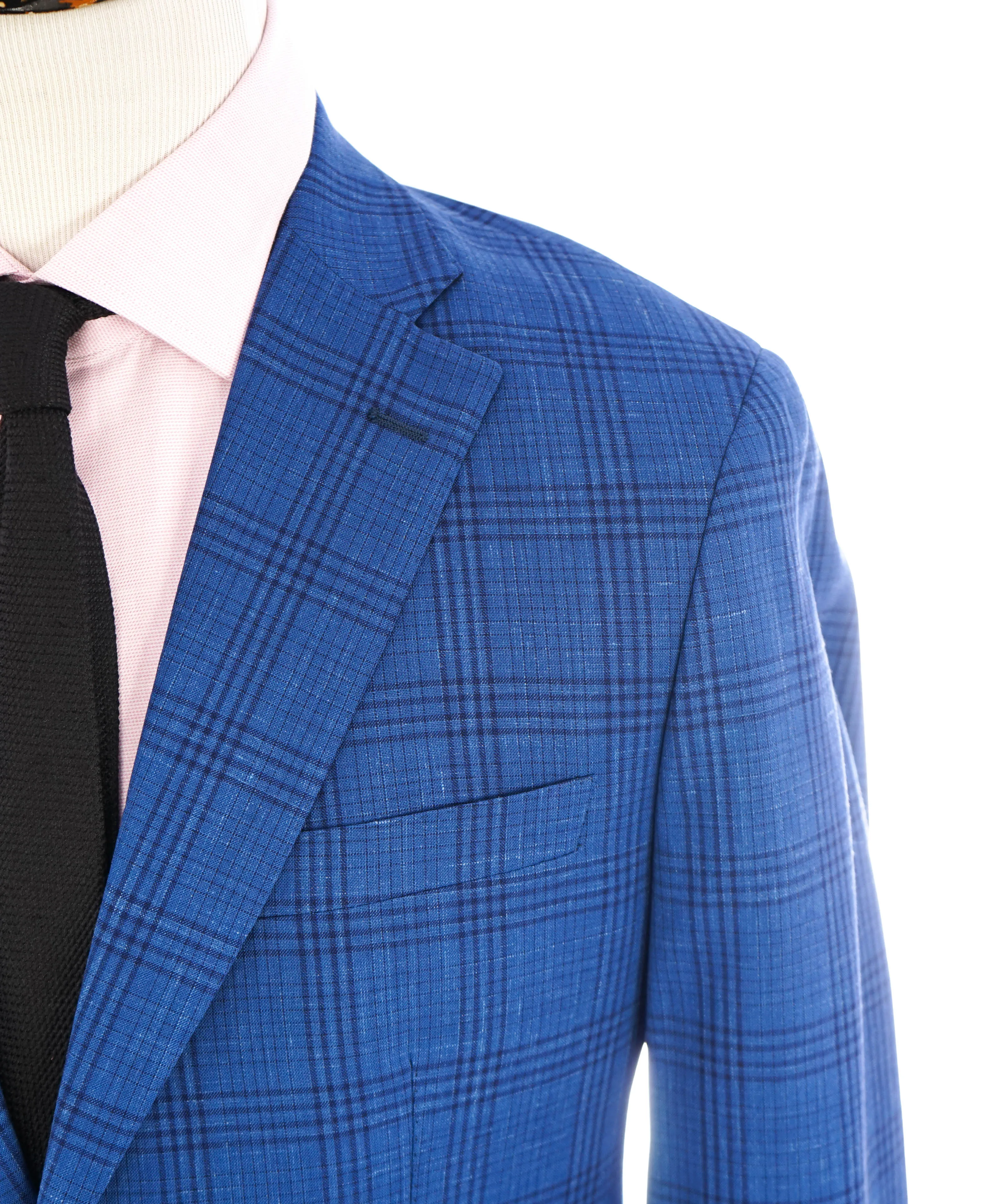 $995 ERMENEGILDO ZEGNA - By SAKS FIFTH AVENUE Wool/Linen Check Blazer- 40R