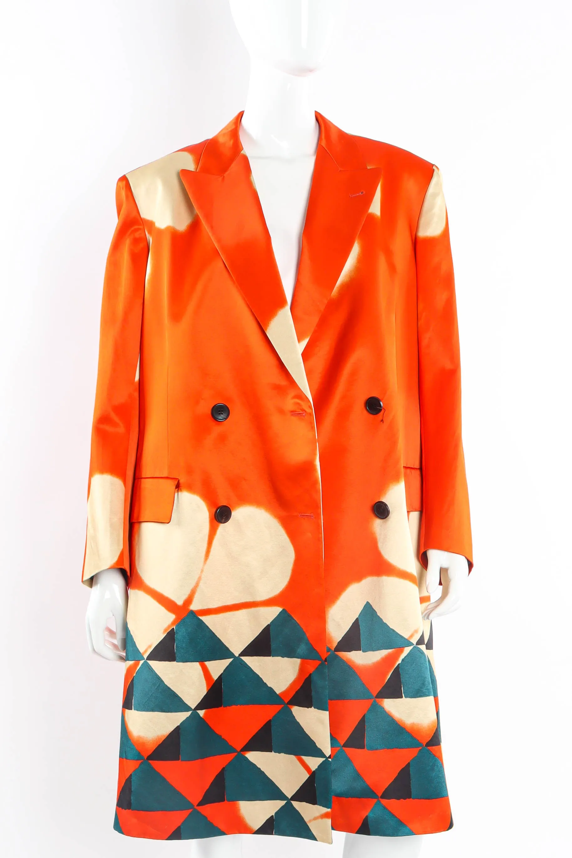Abstract Double Breasted Blazer Coat
