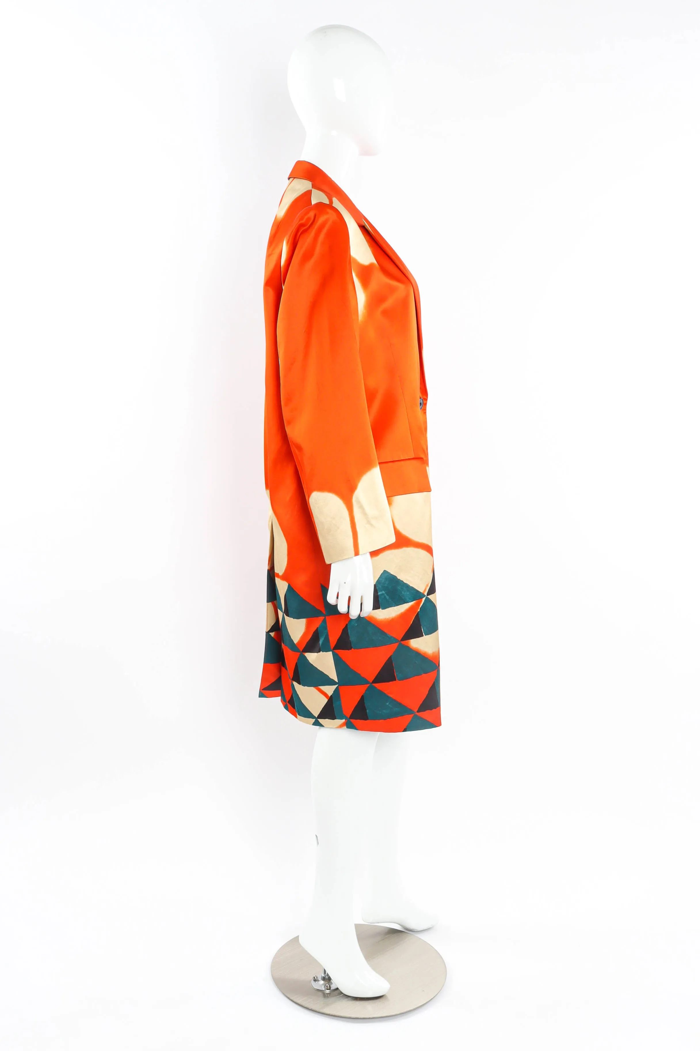 Abstract Double Breasted Blazer Coat