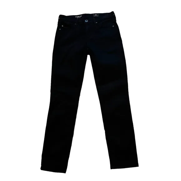AG Adriana Goldschmied Prima Crop Cigarette Crop, Super Black, Sz 24