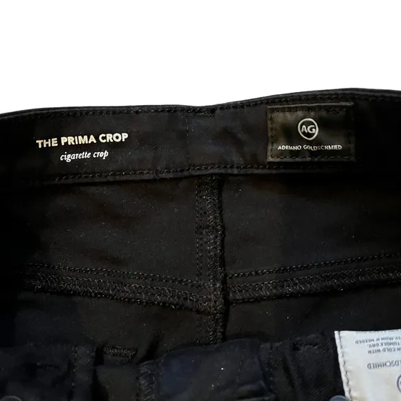 AG Adriana Goldschmied Prima Crop Cigarette Crop, Super Black, Sz 24