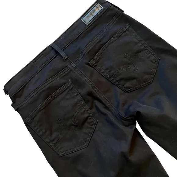 AG Adriana Goldschmied Prima Crop Cigarette Crop, Super Black, Sz 24