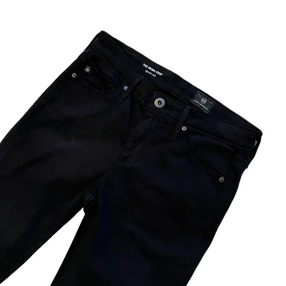 AG Adriana Goldschmied Prima Crop Cigarette Crop, Super Black, Sz 24