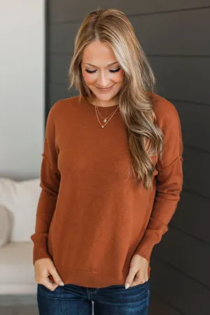Ahead Of The Times Knit Sweater- Maple