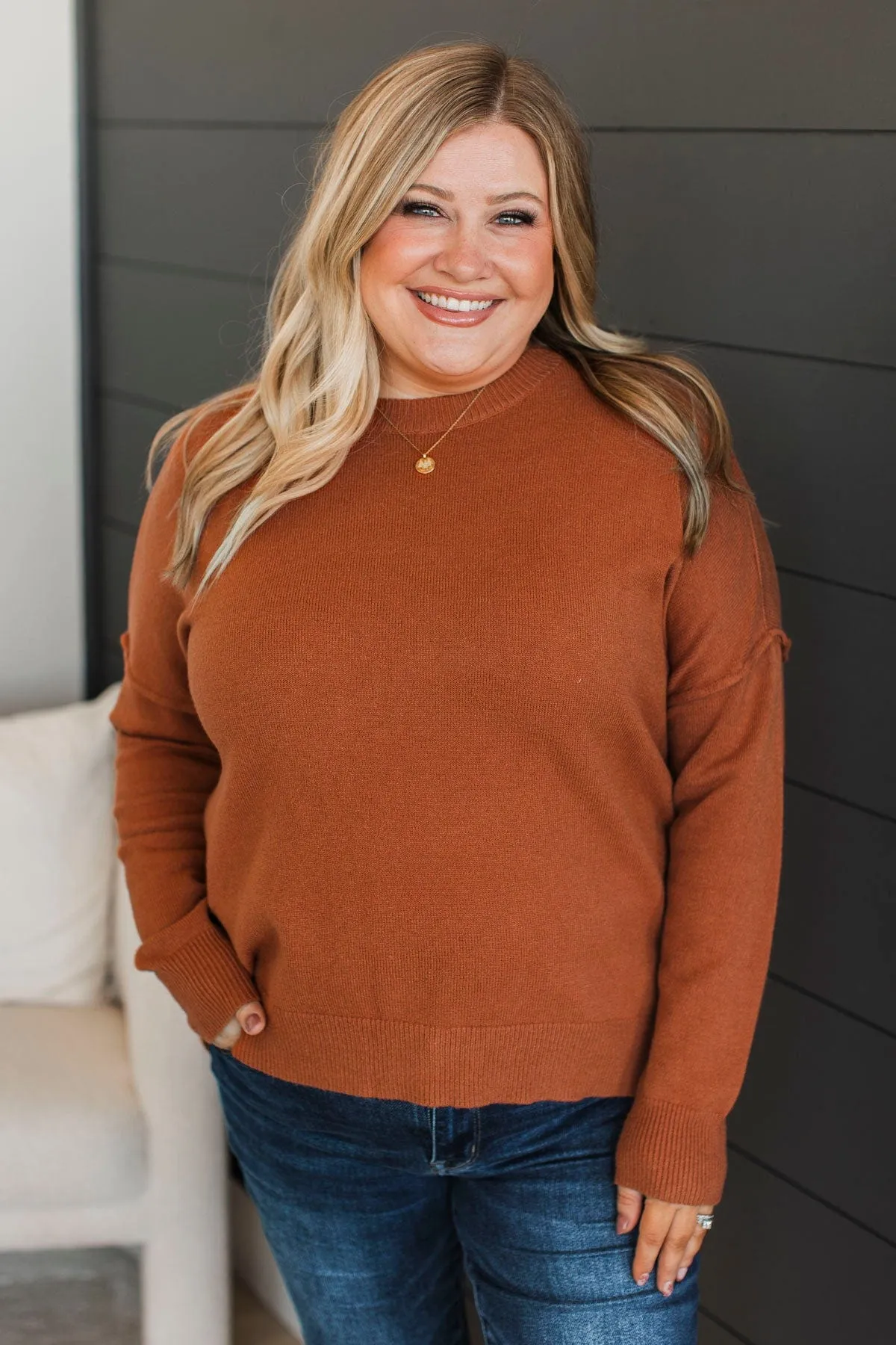 Ahead Of The Times Knit Sweater- Maple