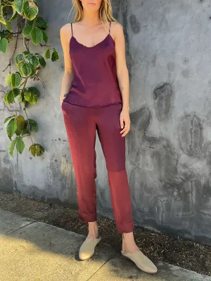 Ainsley Pant in Vintage Satin - Fig