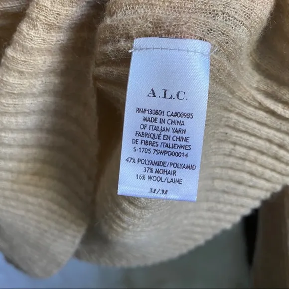 A.L.C. Ribbed-Knit Lightweight Brown Sweater