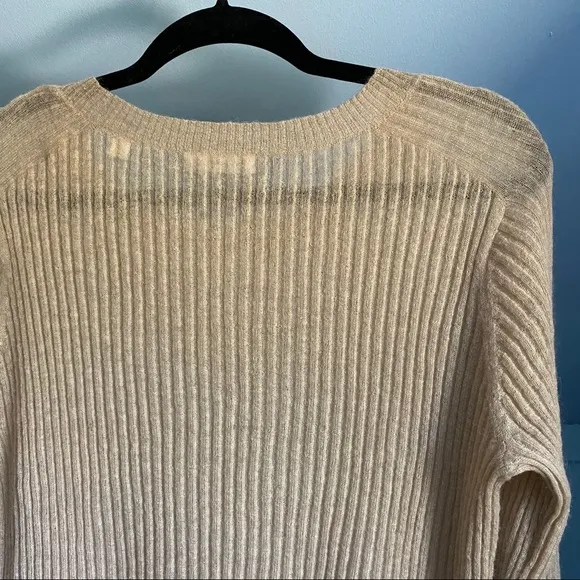 A.L.C. Ribbed-Knit Lightweight Brown Sweater