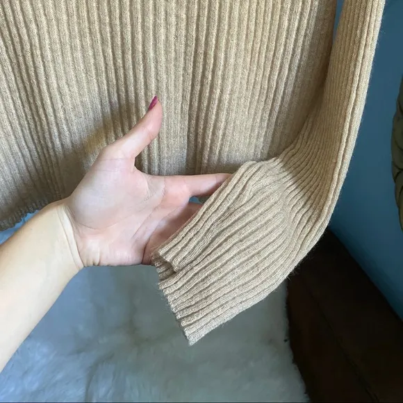 A.L.C. Ribbed-Knit Lightweight Brown Sweater