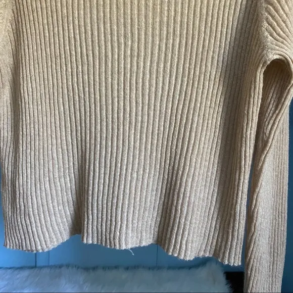A.L.C. Ribbed-Knit Lightweight Brown Sweater