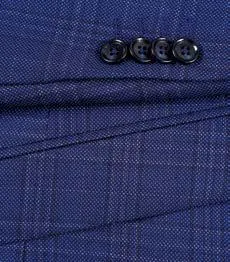 Alessandro Vitello by Renoir Slim Fit Wool Blend Checked Blue Blazer 563-7