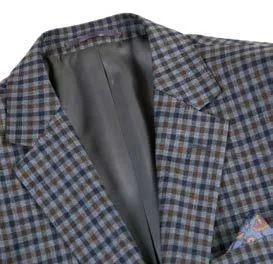 Alessandro Vitello by Renoir Slim Fit Wool Checked Gray Blazer 563-10