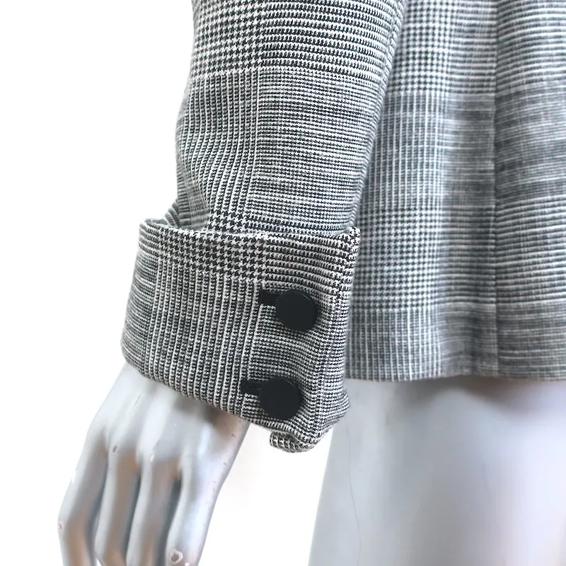 Alice   Olivia Paulene Patchwork Plaid Blazer Gray Size 2 Two-Button Jacket