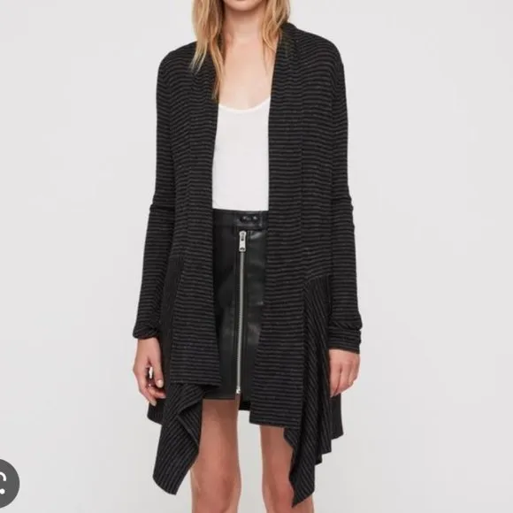 All Saints stripe keld‎ olivo cardigan (small)
