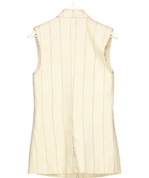 & Other Stories Beige Linen-blend Blazer Waistcoat UK 4