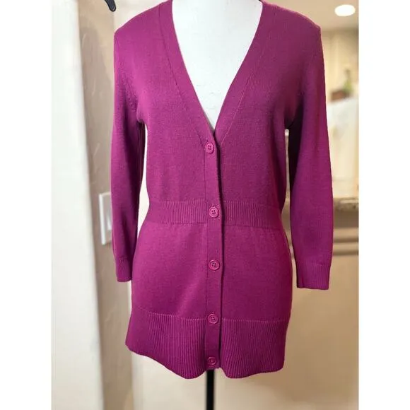 Ann Taylor Purple Cardian Sweater Size Small