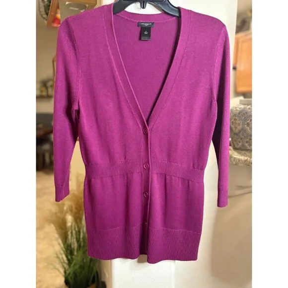 Ann Taylor Purple Cardian Sweater Size Small
