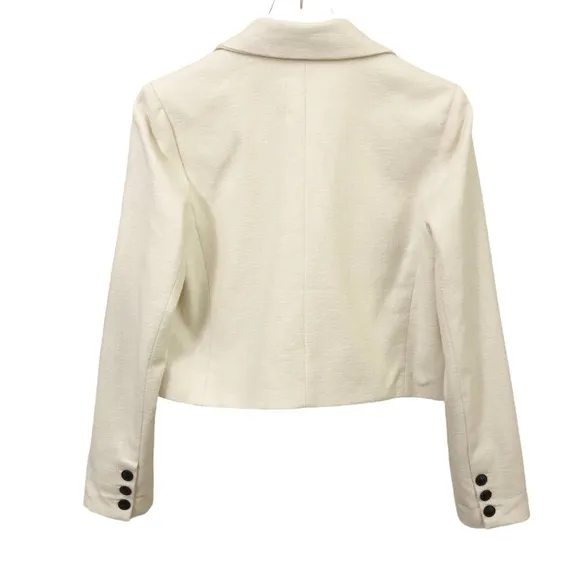 Anthropologie | Cropped Double Breasted Cream Maeve Blazer Small