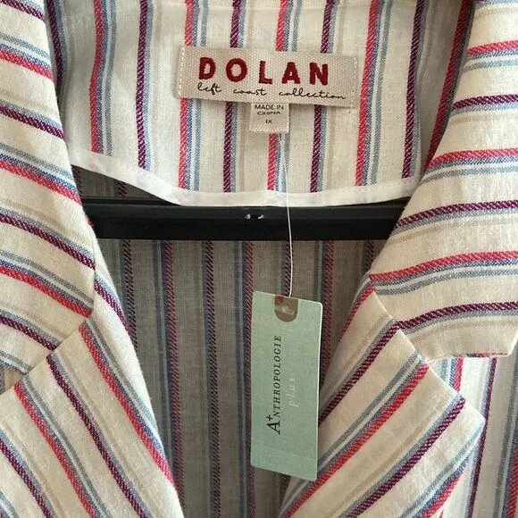Anthropologie Dolan Anna Double - Breasted Linen Blend Blazer