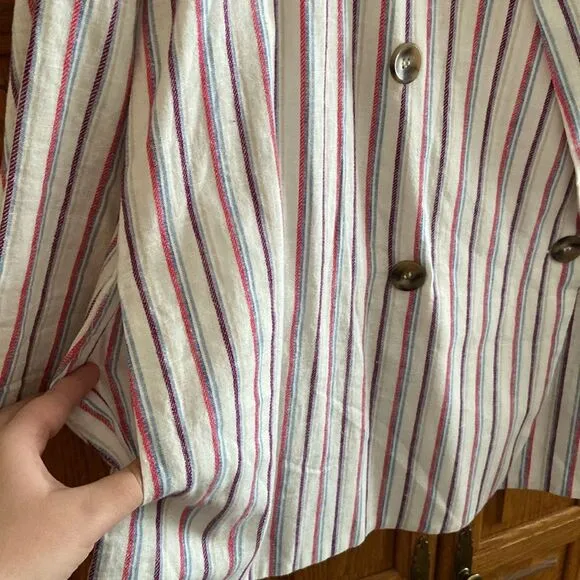 Anthropologie Dolan Anna Double - Breasted Linen Blend Blazer