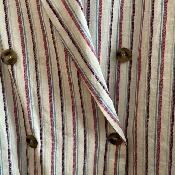Anthropologie Dolan Anna Double - Breasted Linen Blend Blazer