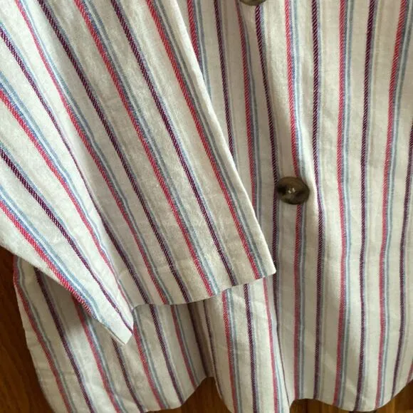Anthropologie Dolan Anna Double - Breasted Linen Blend Blazer