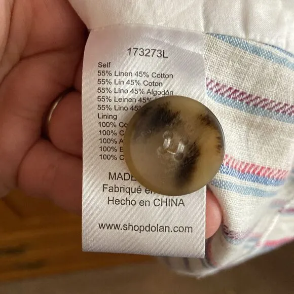 Anthropologie Dolan Anna Double - Breasted Linen Blend Blazer